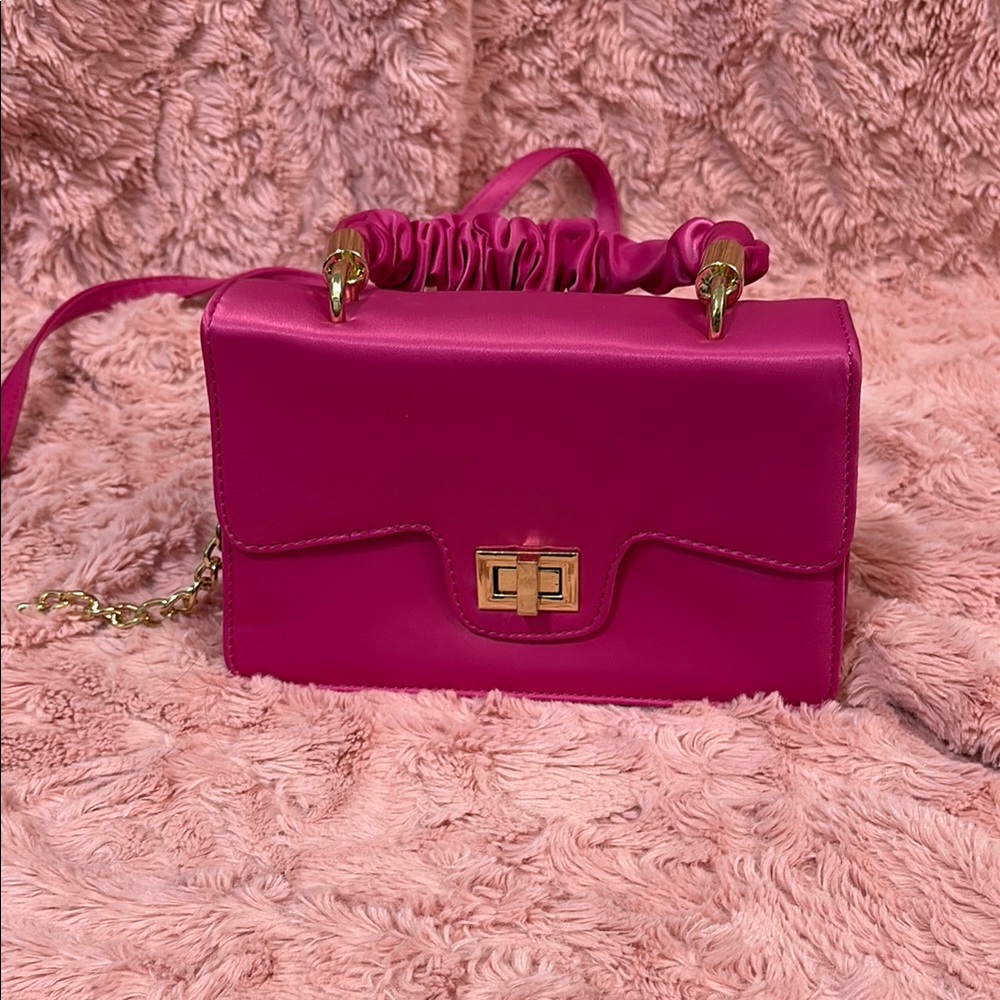 Forever 21 Pink and Gold Crossbody Bag with Structured Design